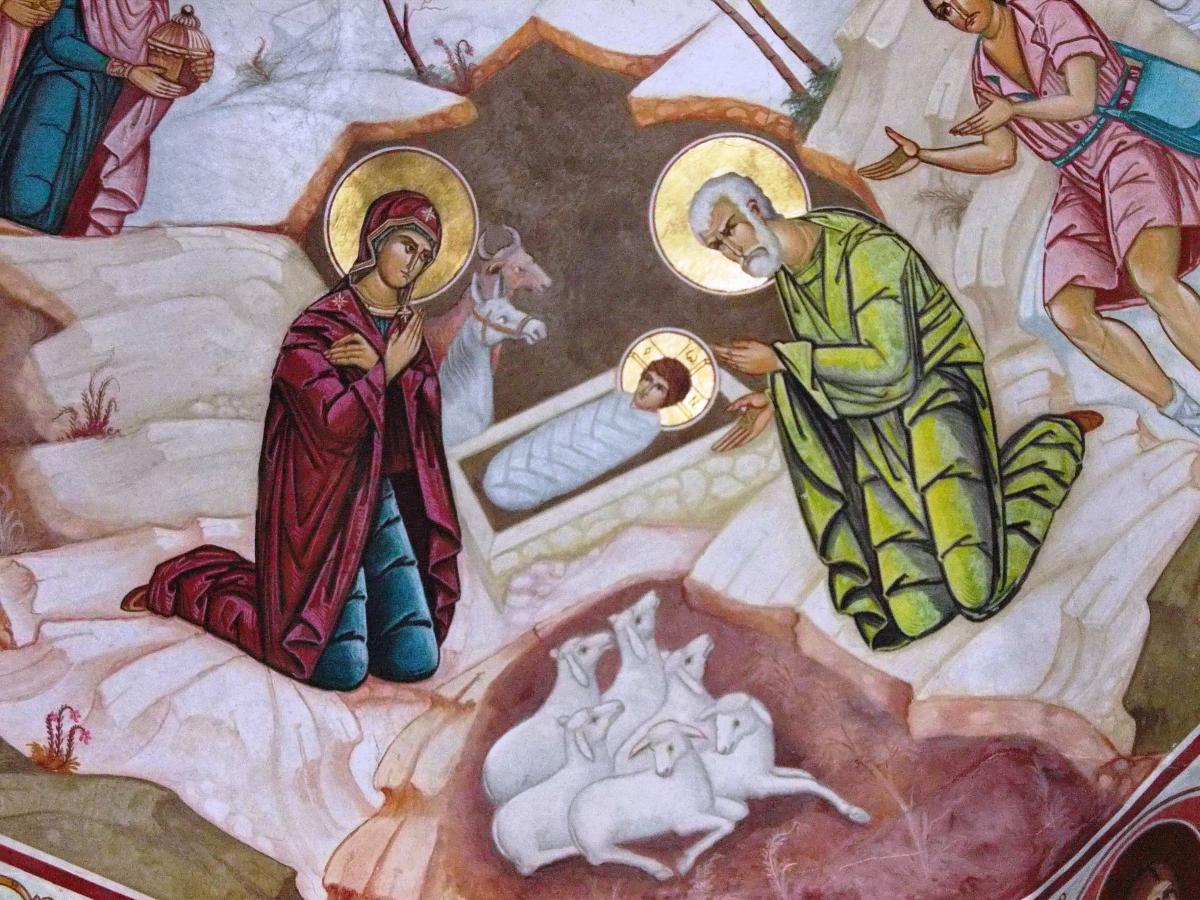 icoana,,Nasterea Domnului"fresca-interior biserica